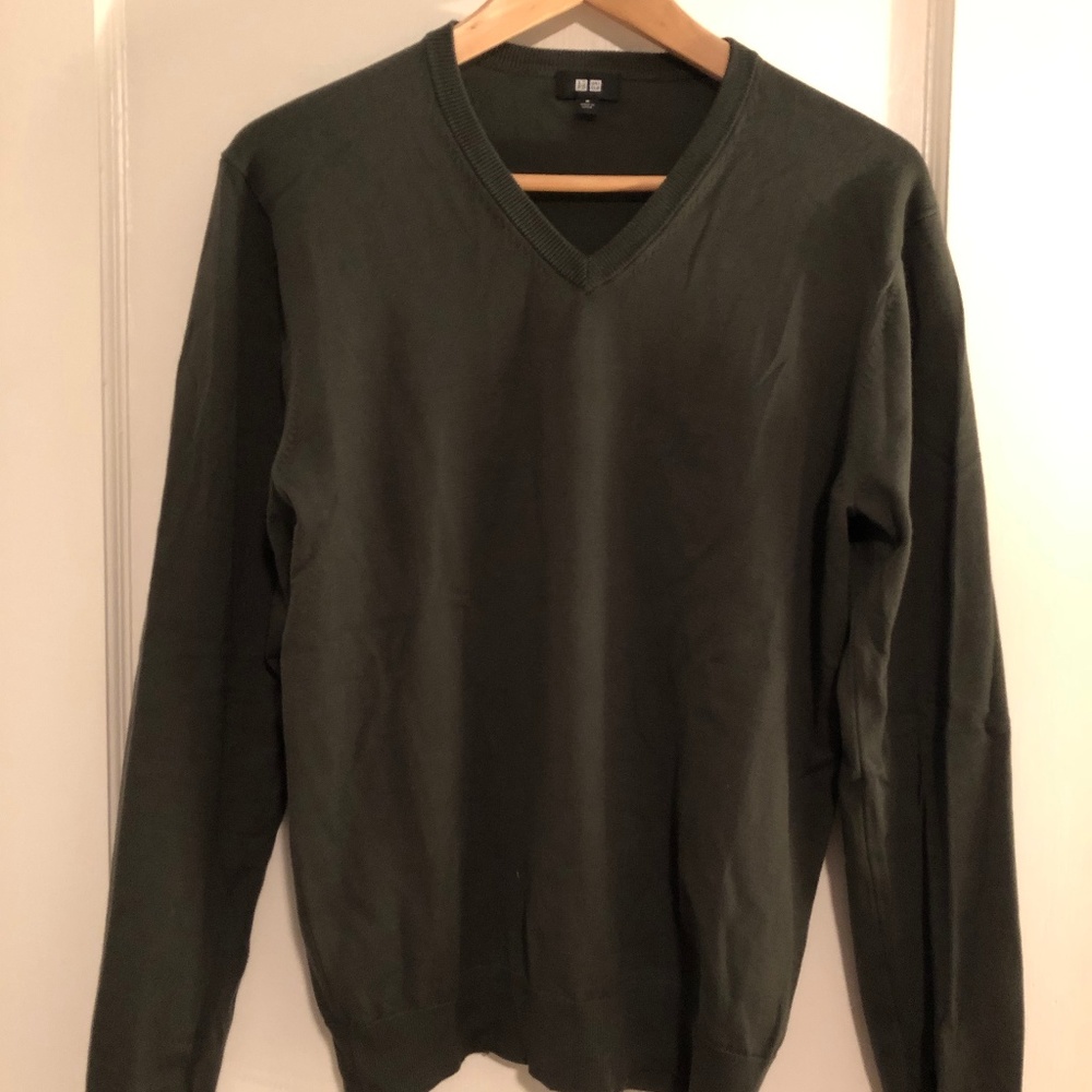 Men's Dark Olive Cotton Sweater
